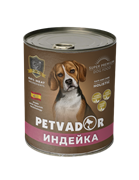 Petvador  Полнорационный влажный корм для собак всех стадий жизни (индейка) 400 г