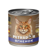 Petvador Полнорационный влажный корм для кошек (ягненок и лосось) 240 г
