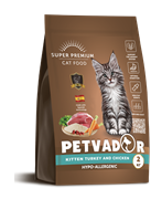 Petvador (SUPER-PREM) Полнорационный корм для котят,беремен.и лактирующих кошек 2кг