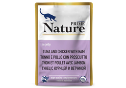 PRIME NATURE пауч 100гр в желе Тунец с курицей и ветчиной д/кошек ZB519479