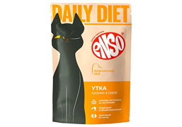ENSO DAILY DIET Корм влажный полнорационный для взрослых кошек, профилактика МКБ, кусочки в соусе с уткой, пауч 85г ZB309297