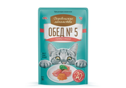 Деревенские лакомства конс. д/кошек " Тунец с икрой" пауч 50 г ZB501568