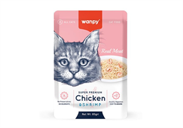 Wanpy Cat Пауч для кошек из курицы и креветок 85 г  ZB871033