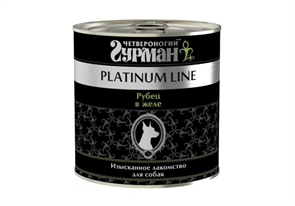 Четвероногий Гурман Platinum line Рубец говяжий в желе влажный корм для собак жестяная банка 0,525 кг ZB505223
