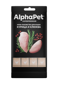 ЛАКОМСТВО ALPHAPET Д/КОШ.КРЕМ-СУП В СТИКАХ (КУР/КЛЮК) 48г zb654608