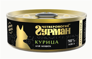 Четвероногий Гурман Golden line Курица натуральная влажный корм для кошек, 100 гр MZB546281