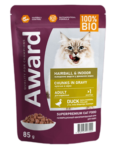 {{productViewItem.photos[photoViewList.activeNavIndex].Alt || productViewItem.photos[photoViewList.activeNavIndex].Description || 'Влажный корм AWARD Hairball &amp; Indoor для выведения шерсти у взрослых домашних кошек кусочки в соусе с уткой, 85 гр'}}
