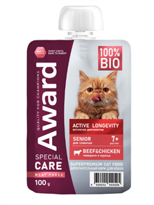 {{productViewItem.photos[photoViewList.activeNavIndex].Alt || productViewItem.photos[photoViewList.activeNavIndex].Description || 'Влажный доп. корм AWARD SPECIAL CARE Active longevity "мясное пюре" для пожилых кошек старше 7 лет для активного долголетия из курицы с говядиной, 100 гр'}}