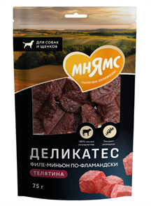{{productViewItem.photos[photoViewList.activeNavIndex].Alt || productViewItem.photos[photoViewList.activeNavIndex].Description || 'Мнямс Лакомство для собак "Филе миньон по-фламандски", 75 гр'}}