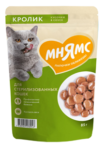 {{productViewItem.photos[photoViewList.activeNavIndex].Alt || productViewItem.photos[photoViewList.activeNavIndex].Description || 'Влажный корм Мнямс Кусочки в соусе с кроликом для стерилизованных кошек, 85 гр'}}