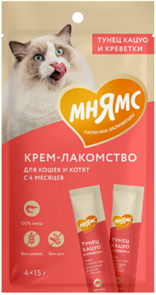 {{productViewItem.photos[photoViewList.activeNavIndex].Alt || productViewItem.photos[photoViewList.activeNavIndex].Description || 'Крем-лакомство Мнямс для кошек с тунцом Кацуо и креветками, 15 гр х 4 шт'}}