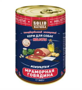 Solid Natura Holistic Мраморная говядина влажный корм для собак жестяная банка, 340 гр MZB044037