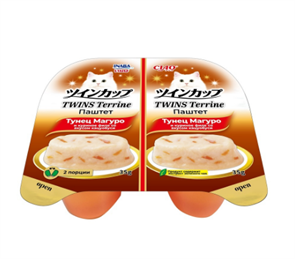 INABA ЧАО ТВИНС ТЕРРИН Паштет для кошек тунец Магуро и куриное филе со вкусом кацуобуси, 70 гр MZB644429