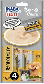 INABA CIAO Churu лакомство-пюре для собак Энергия Куриное филе, 14 гр*4 шт MZB190322