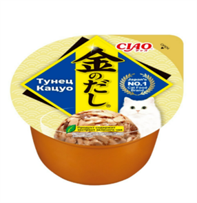 INABA CIAO Kinnodashi cup Тунец Кацуо Дополнительный рацион для кошек, 70 гр MZB947711