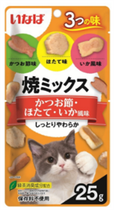 INABA ЯКИМИКСУ Cо вкусом кацуобуси, морского гребешка и кальмара лакомство для кошек, 25 гр MZB635762