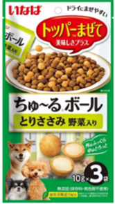 INABA Churu Ball лакомство-топпинг для собак шарики с кремовой начинкой куриное филе с добавлением овощей, 10 гр*3 шт MZB147654