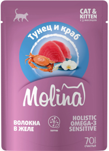 {{productViewItem.photos[photoViewList.activeNavIndex].Alt || productViewItem.photos[photoViewList.activeNavIndex].Description || 'MOLINA SUPERPREMIUM Пауч с Тунцом и Крабом для котят и кошек, волокна в желе, 70 гр'}}