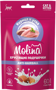 {{productViewItem.photos[photoViewList.activeNavIndex].Alt || productViewItem.photos[photoViewList.activeNavIndex].Description || 'MOLINA Лакомство для кошек и котят "Хрустящие подушечки с начинкой из курицы и утки", ANTI-HAIRBALL, 60 гр'}}