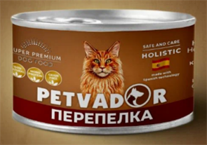 Petvador Полнорационный влажный корм для стерилизованных кошек всех стадий жизни перепелка с клюквой, 100 гр MZB046543