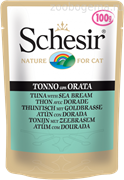 "Schesir" консервы для кошек Тунец с Дорадо 100 гр пауч