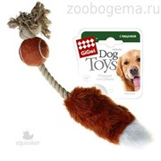 Игрушка для собак Мячик с лисьим хвостом и пищалкой.Размер: 40 см.