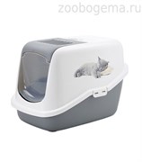 Savic Туалет-домик  Nestor  Impression, котенок с лентой, серый 56*39*38.5см S0229