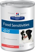 Hill's Prescription Diet d/d Food Sensitivities консервы для собак диета для поддержания здоровья кожи и при пищевой аллергии с лососем