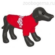 Футболка Dezzie красная с рисунком для собак 25 см