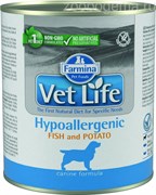 Vet Life Dog Hypoallergenic с белой рыбой и картофелем диетический влажный корм для собак с пищевой аллергией 300 гр