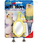 Игрушка д/птиц - Овальное зеркало с колокольчиками, пластик, Fancy Mirror Toy for birds
