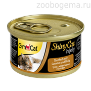 GIMCAT ShinyCat Консервы для кошек «Тунец с креветками и солодом»