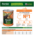 Monge Dog BWild Grainfree ADULT MINI консервы из утки с тыквой и кабачками  для собак мелких пород, 400 гр MZB012638 - фото 15960