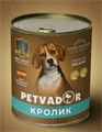 Petvador Полнорационный влажный корм для собак всех стадий жизни кролик, 400 гр MZB045539 - фото 17439